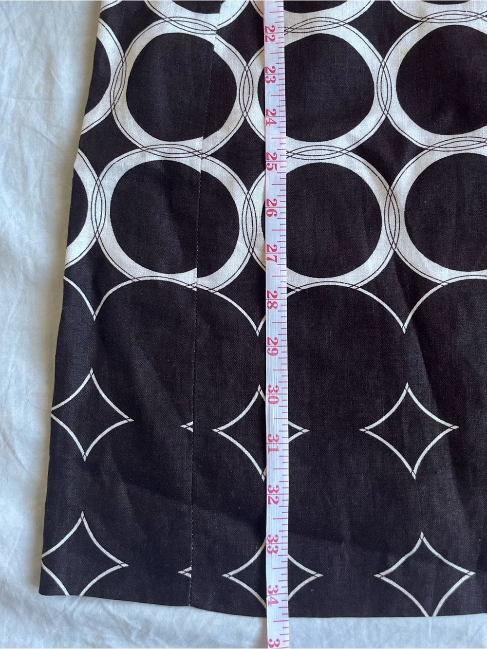 brown white circular pattern dress